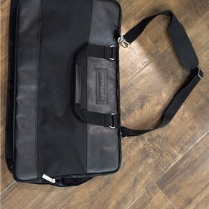 Harley Davidson Black Cloth Duffle Bag with Leather Accents